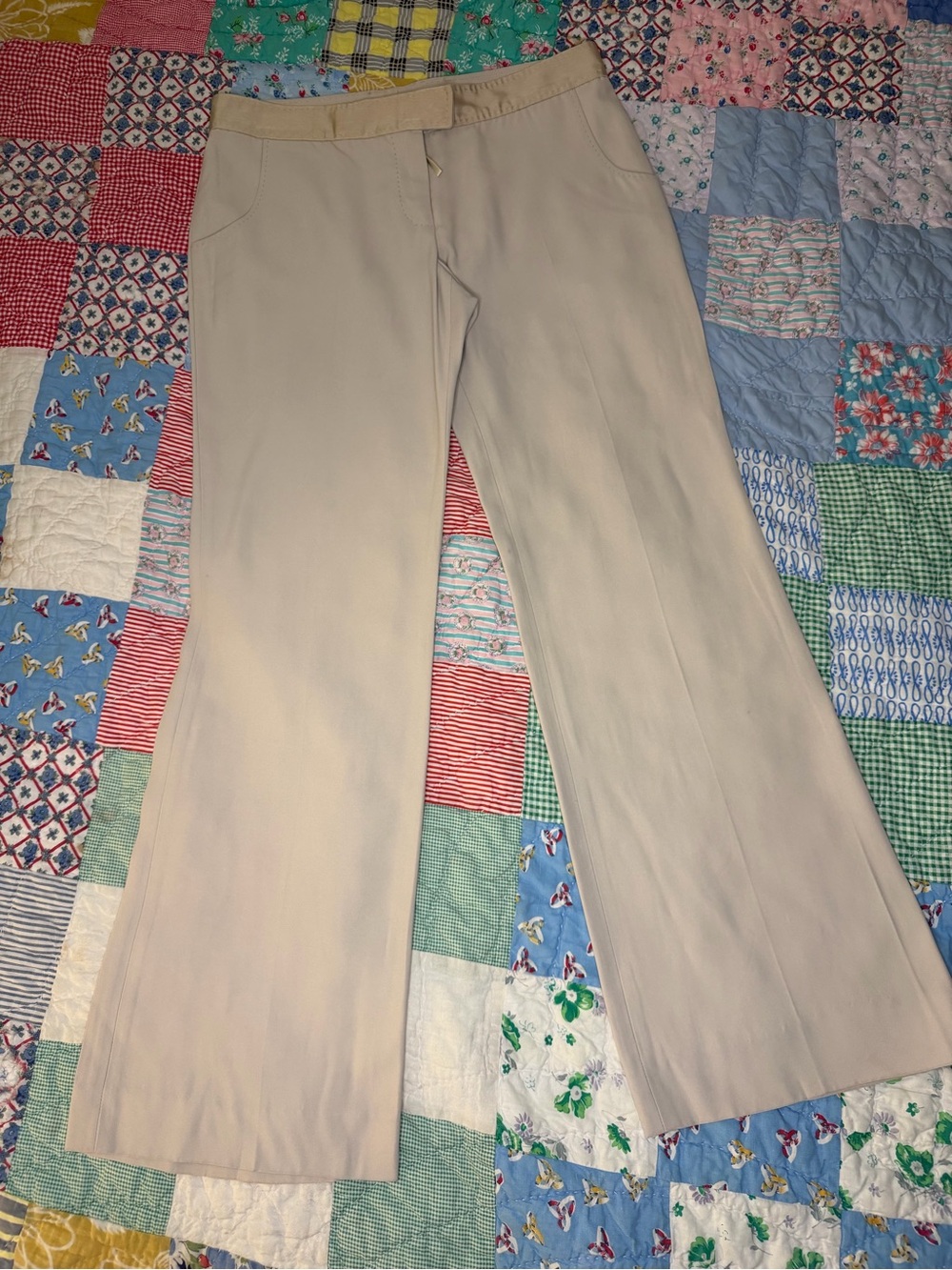 VTG Y2K Stella McCartney Wide Leg Cream Khaki Trouser Dress Pants (EU42/US10)